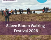 This is a poster of the Slieve Bloom Walking Festival that is happening in Kinnitty