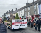 This is a poster of The Blackbull Threshing Festival that is happening in Birr County Offaly