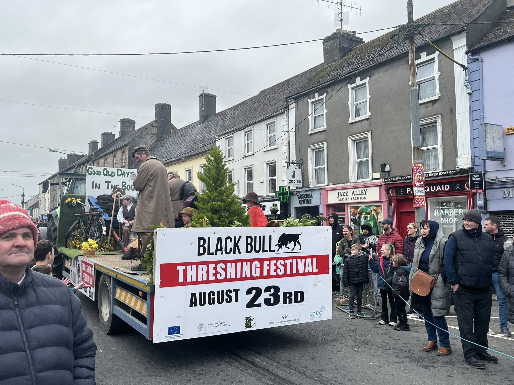 This is a poster of The Blackbull Threshing Festival that is happening in Birr County Offaly