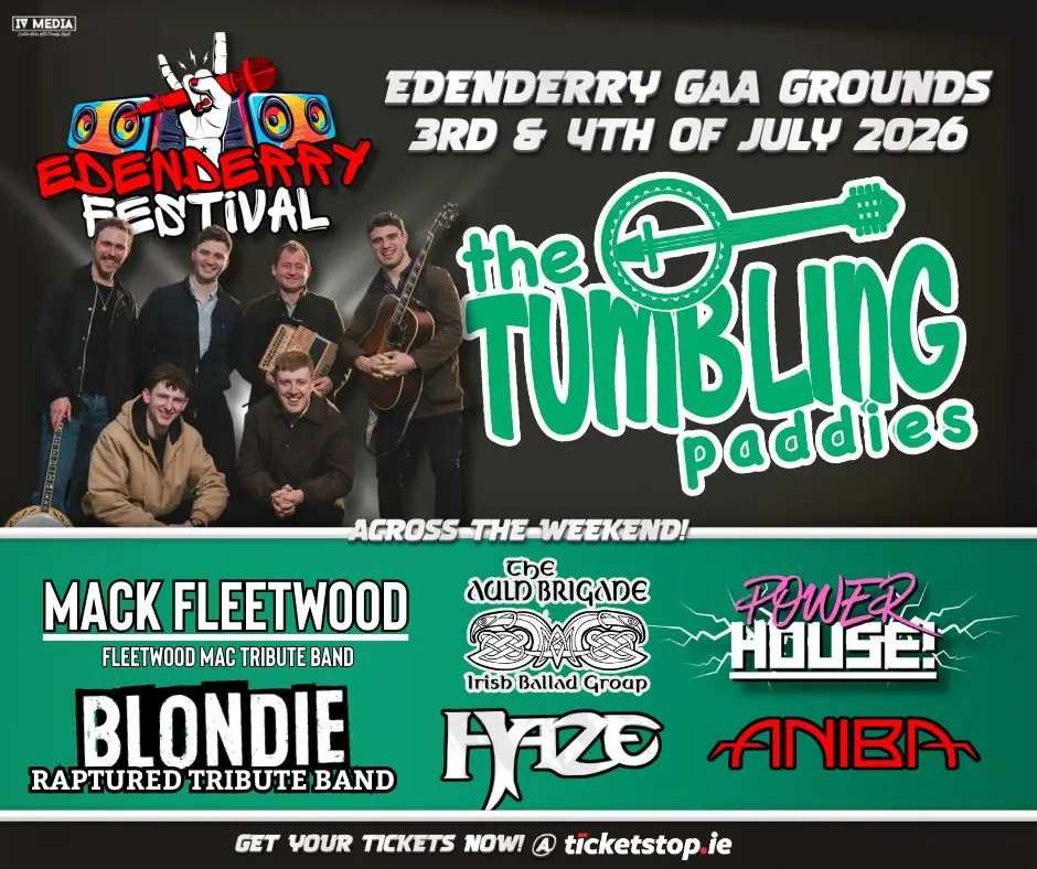 This is a poster of the Edenderry Music Festival that is happening in Edenderry